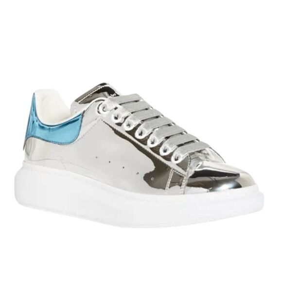 ALEXANDER MCQUEEN Oversized Metallic Leather Low Top Sneaker Size 40D - Picture 1 of 13